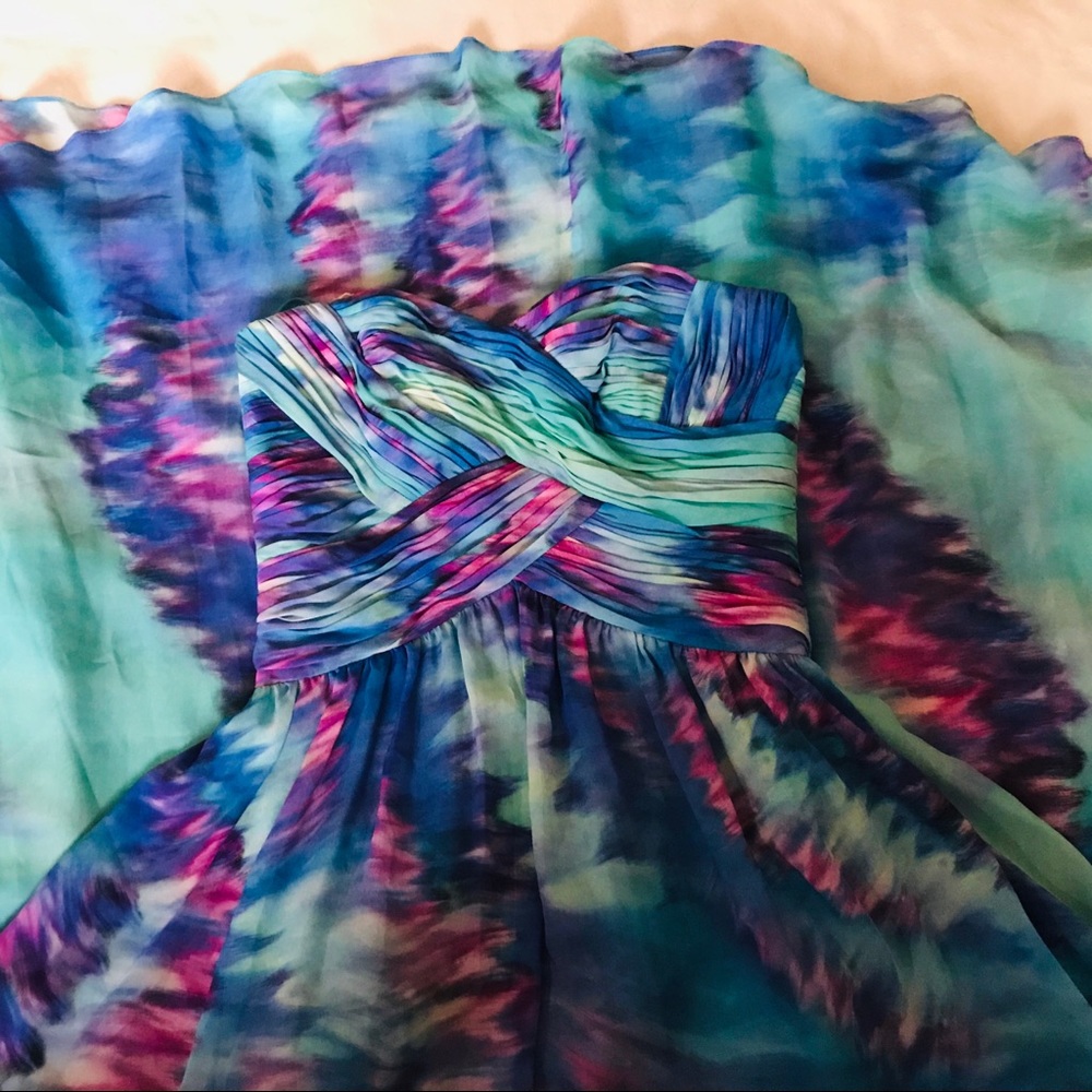 multicolor prom dress